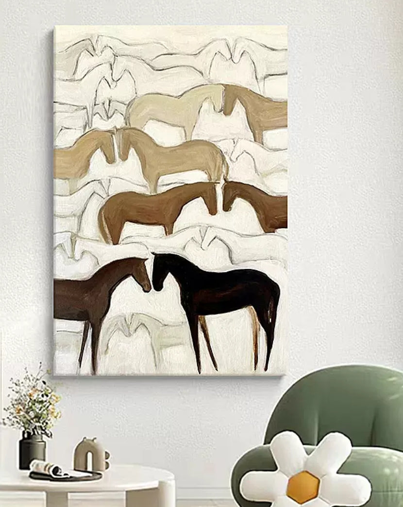 Onlookers Art | Oil Painting | HorseS Harmony Oil Painting