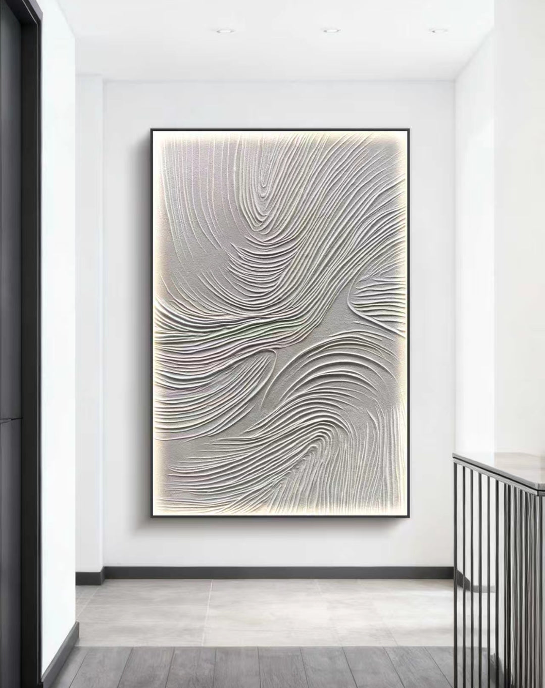 White Zen Abstract Oil Painting