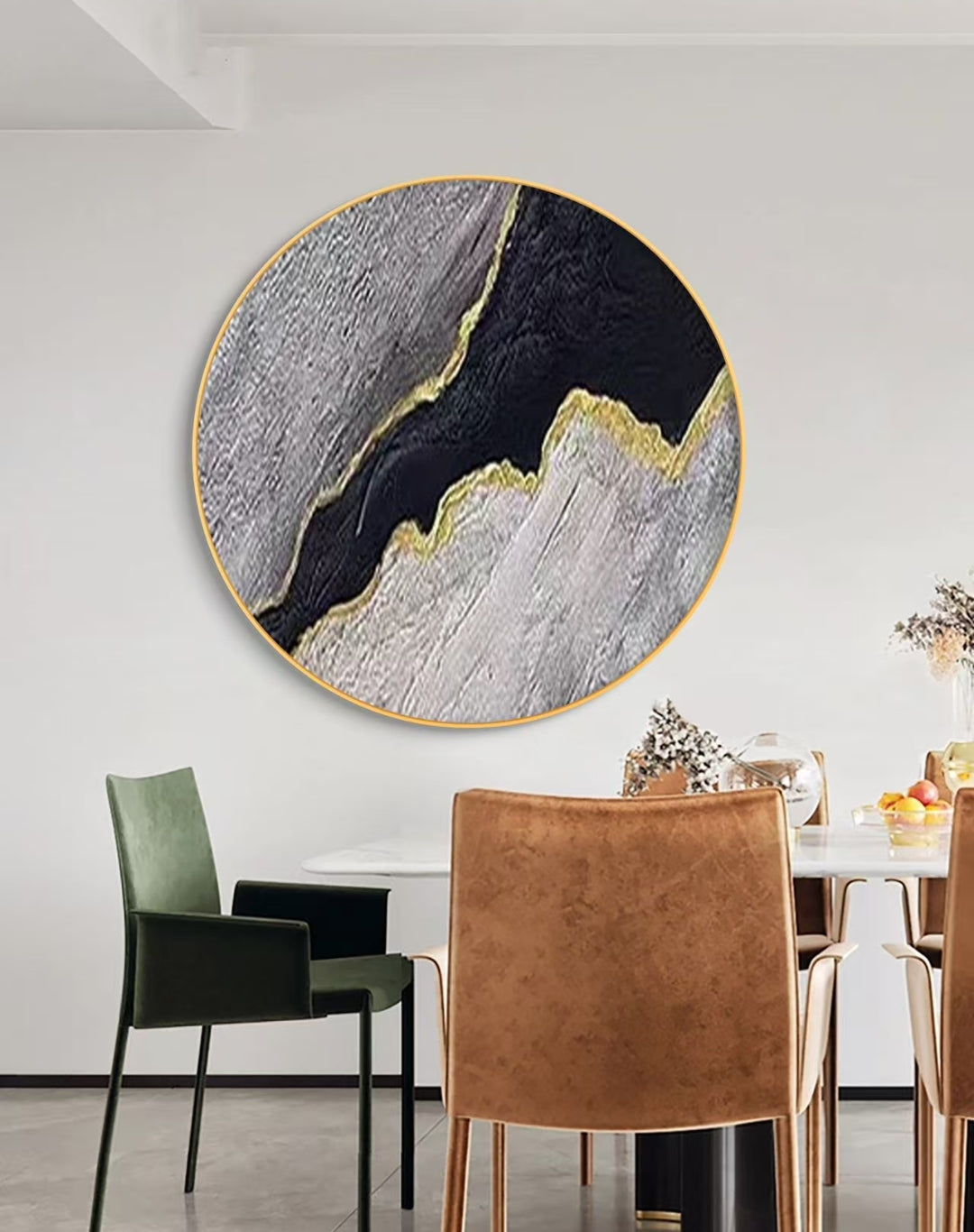 Onlookers Art | Oil Painting | Shades of Opulence Round Oil Painting