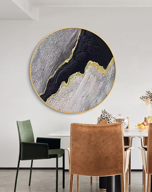 Onlookers Art | Oil Painting | Shades of Opulence Round Oil Painting