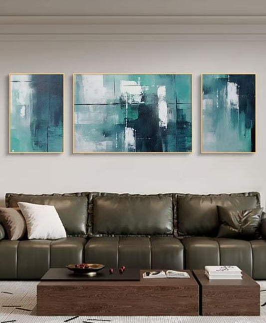 Onlookers Art | Oil Painting | Emerald Flow Abstract Oil Painting