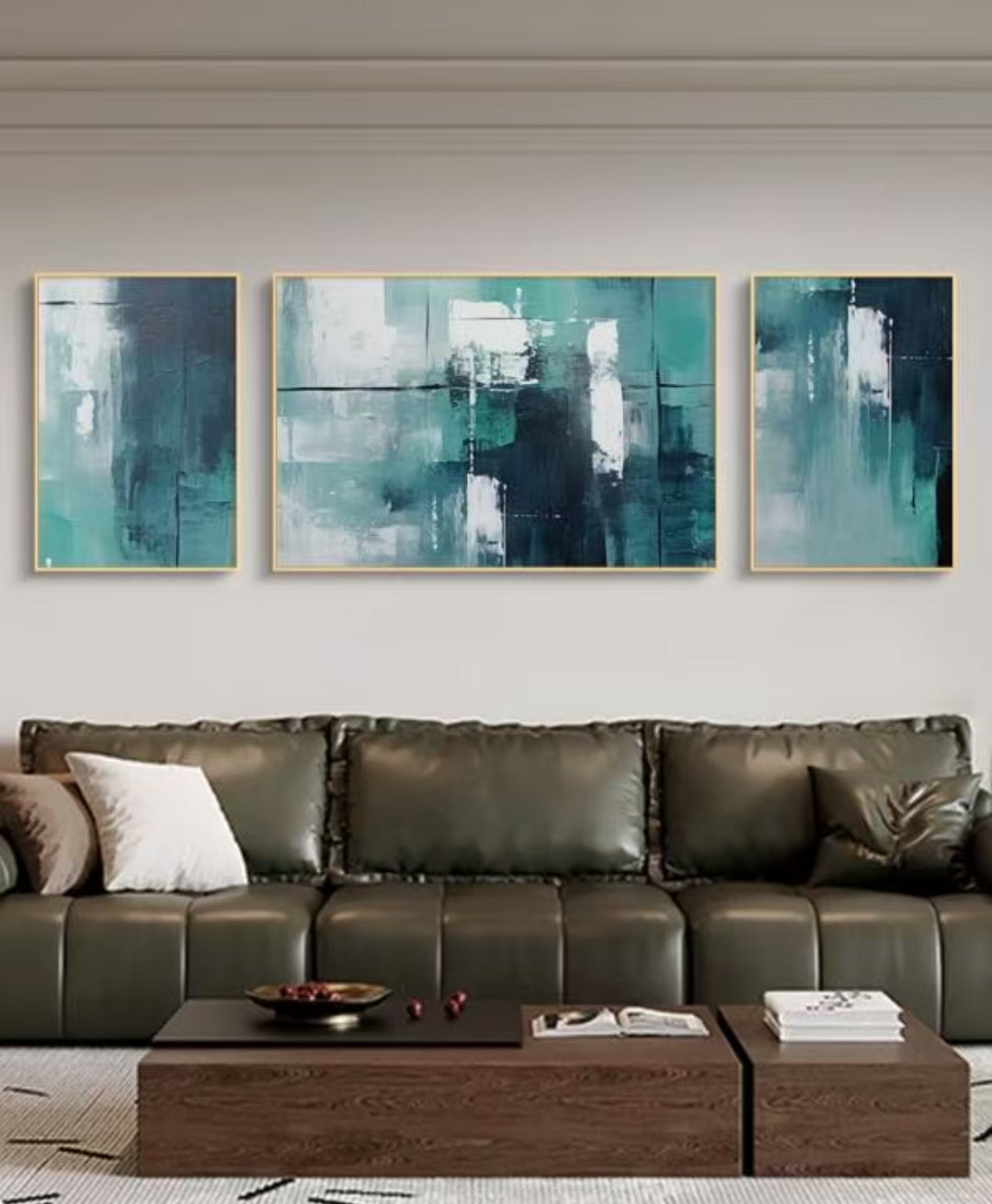 Onlookers Art | Oil Painting | Emerald Flow Abstract Oil Painting