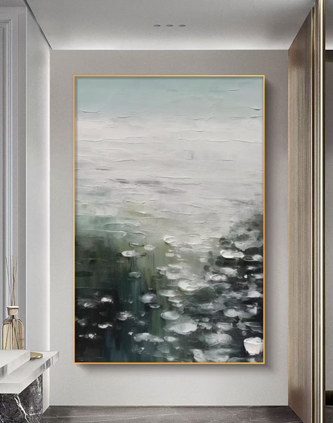 Onlookers Art | Oil Painting | LotuS in the mist Oil Painting