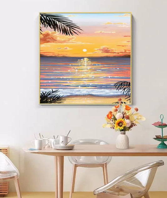 Onlookers Art | Oil Painting | Sunlit WavEs Oil Painting