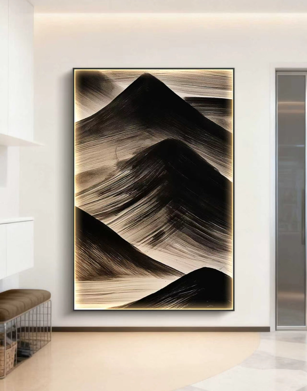 Tidal Peaks Abstract Oil Painting