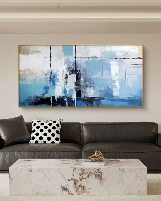 Onlookers Art | Oil Painting | Bluey Abstract Oil Painting