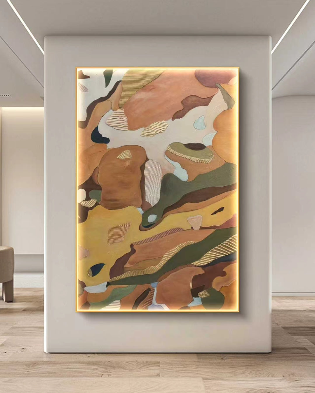 Earthen Symphony Abstract Oil Painting
