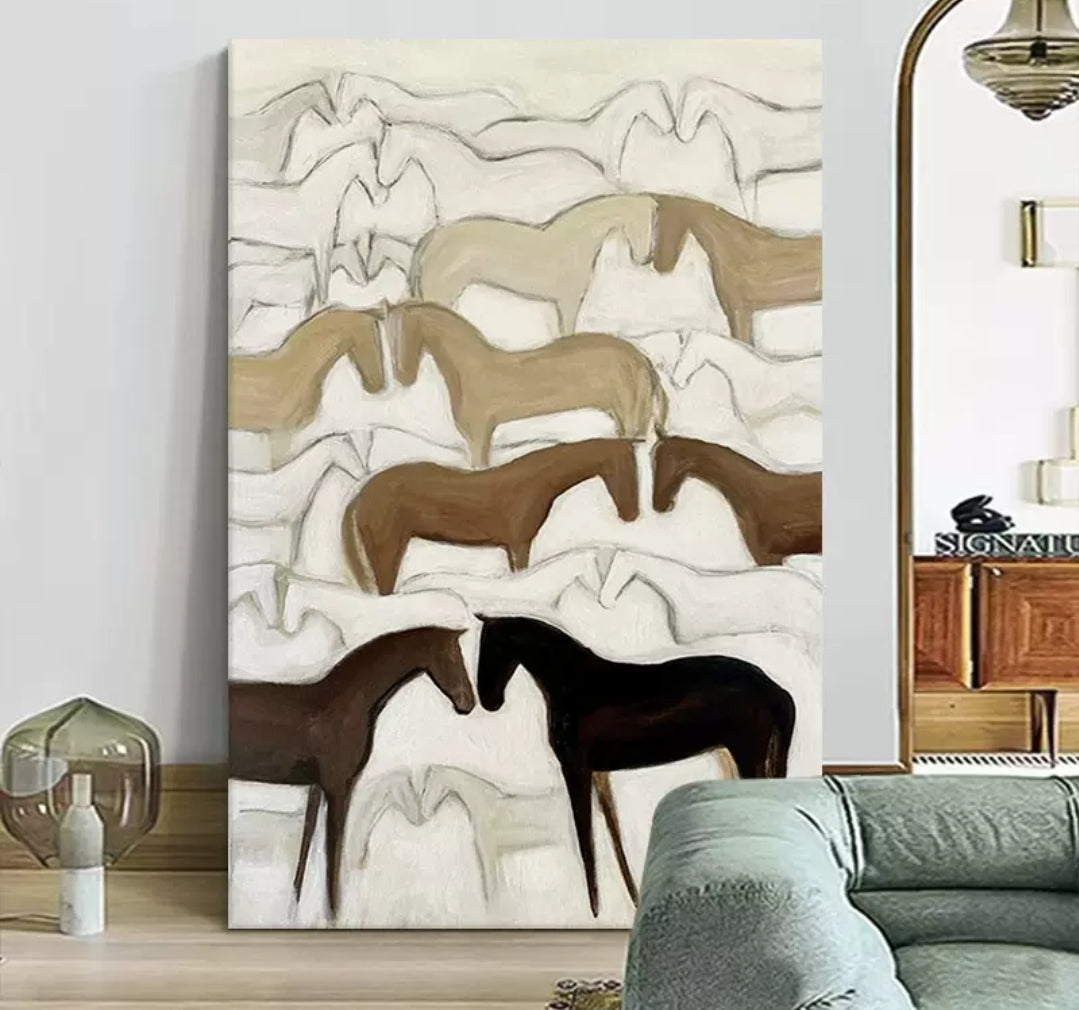 Onlookers Art | Oil Painting | HorseS Harmony Oil Painting