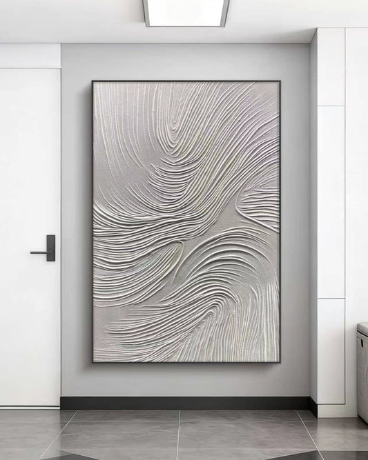 White Zen Abstract Oil Painting