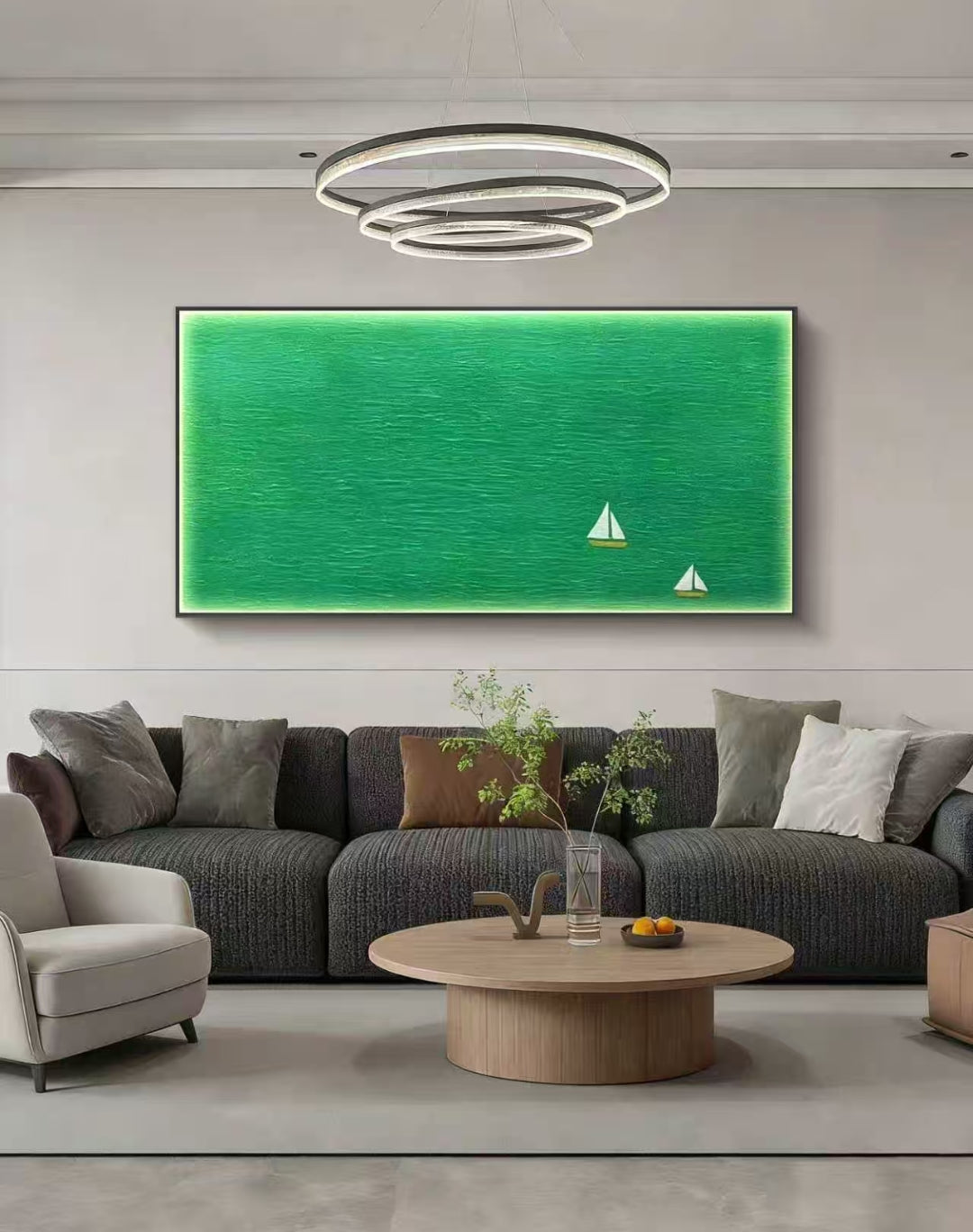 Green Horizon Oil Painting