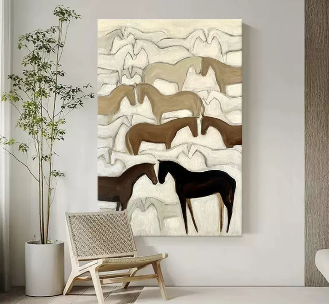 Onlookers Art | Oil Painting | HorseS Harmony Oil Painting
