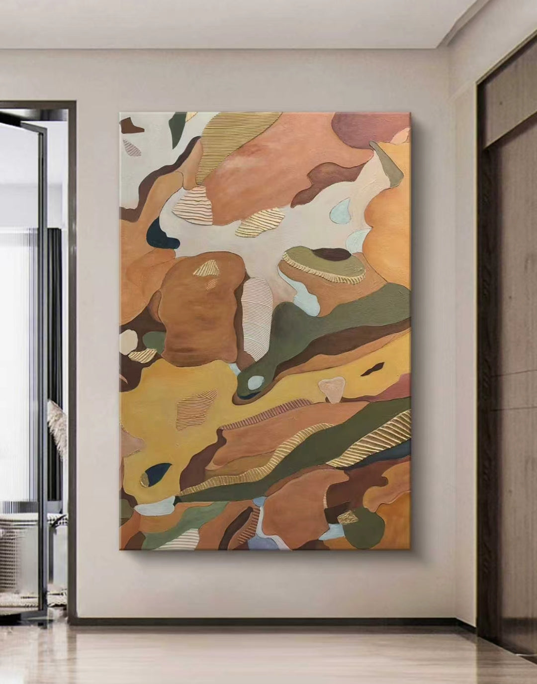 Earthen Symphony Abstract Oil Painting
