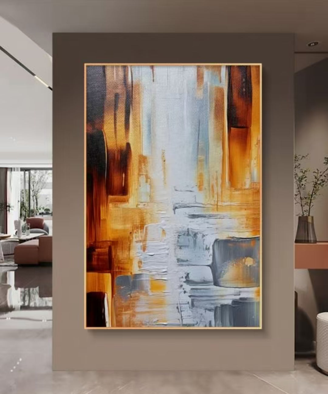 Onlookers Art | Oil Painting | Rellow Abstract Oil Painting