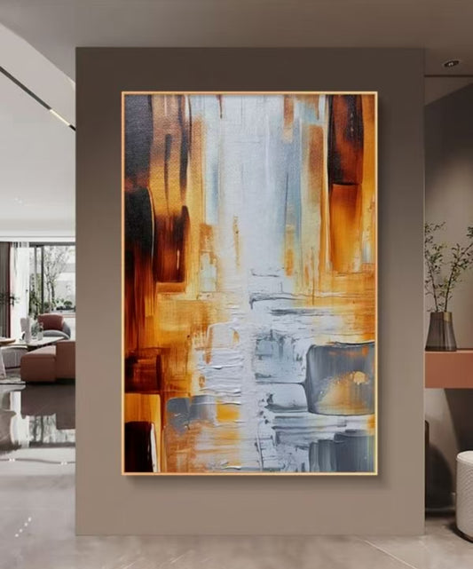 Onlookers Art | Oil Painting | Rellow Abstract Oil Painting