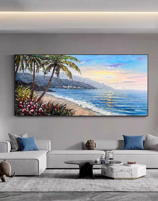 Onlookers Art | Oil Painting | RomAntIc Beach Oil Painting