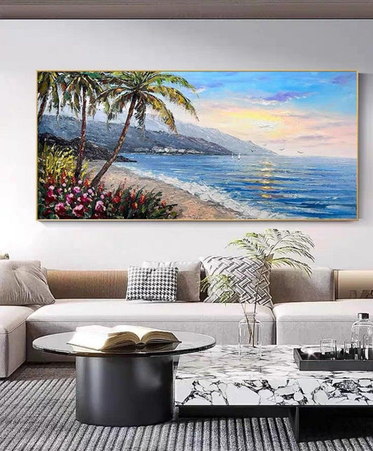 Onlookers Art | Oil Painting | RomAntIc Beach Oil Painting