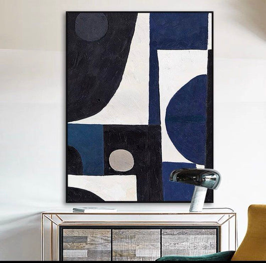 Onlookers Art | Oil Painting | SaZza Blue Abstract Oil Painting