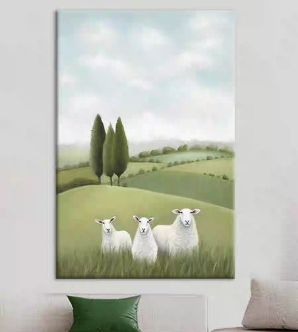 Onlookers Art | Oil Painting | Shepherd Sheep Oil Painting
