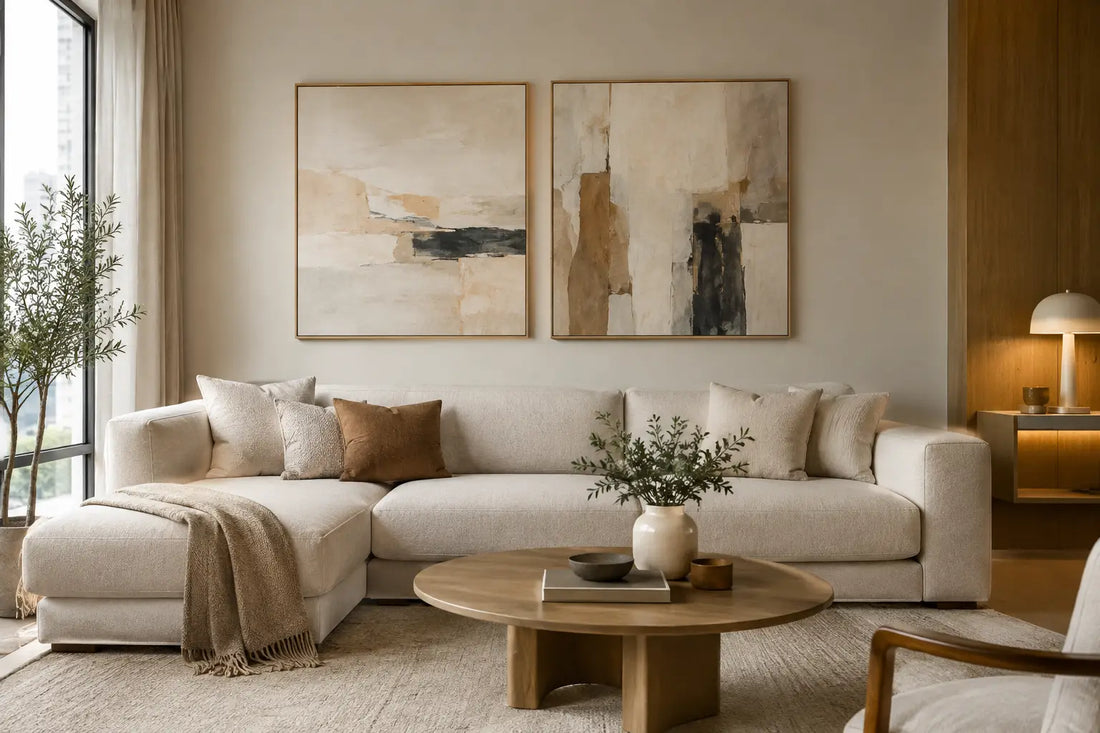 Paintings for Neutral Sofas That Feel Considered