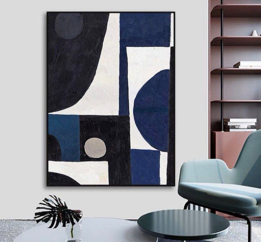 SaZza Blue Abstract Oil Painting