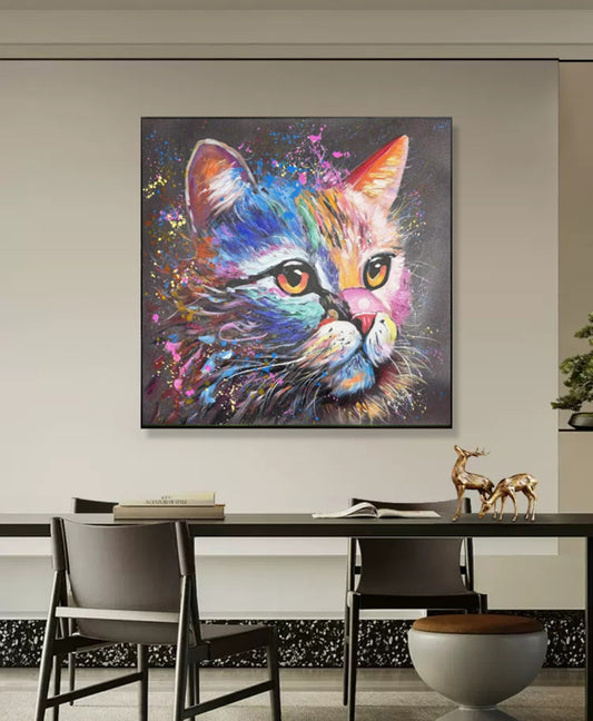 Chroma Cat Oil Painting