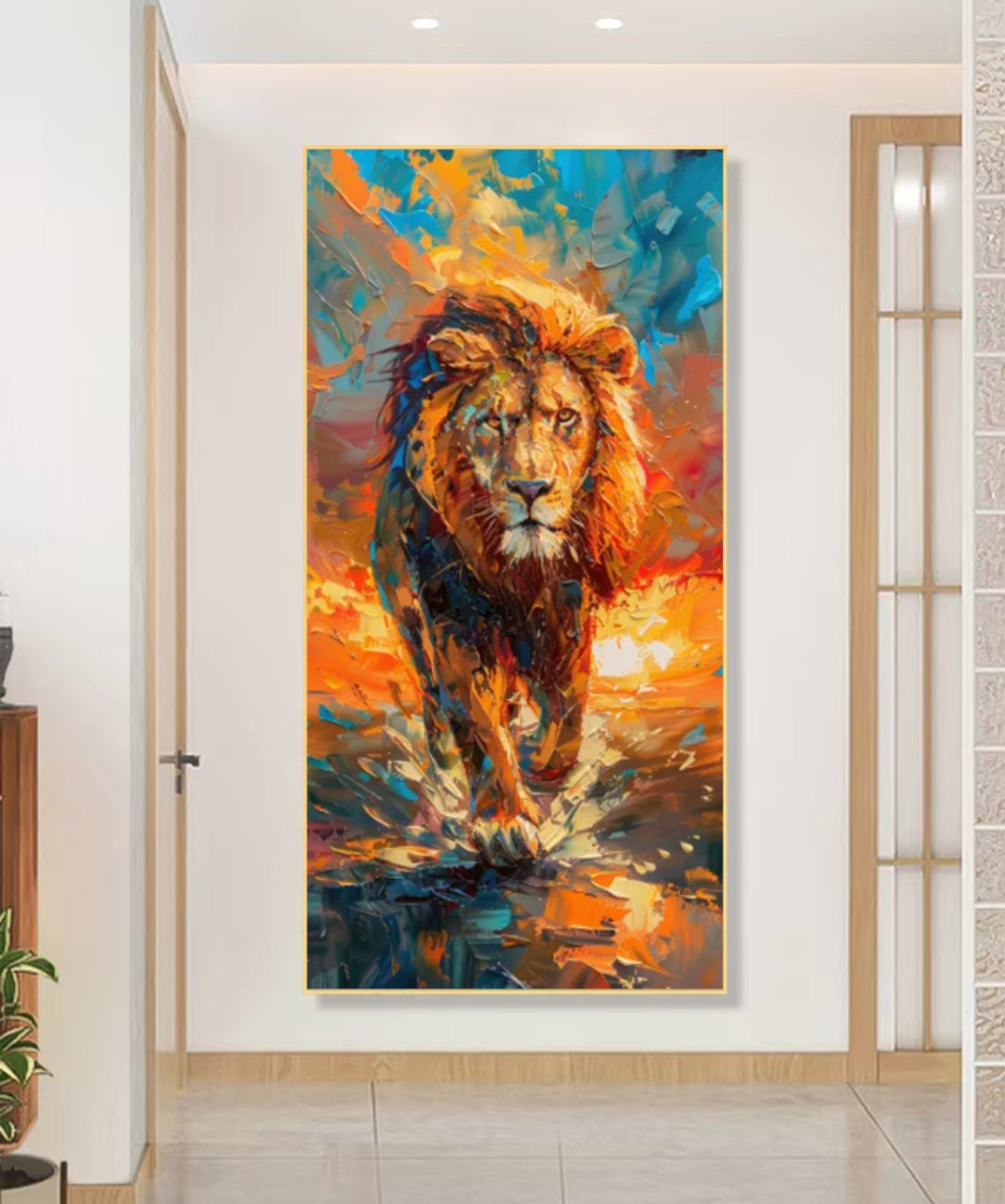 Lion's Majestic Oil Painting