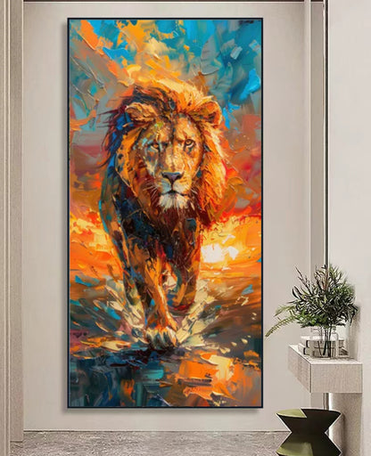 Lion's Majestic Oil Painting