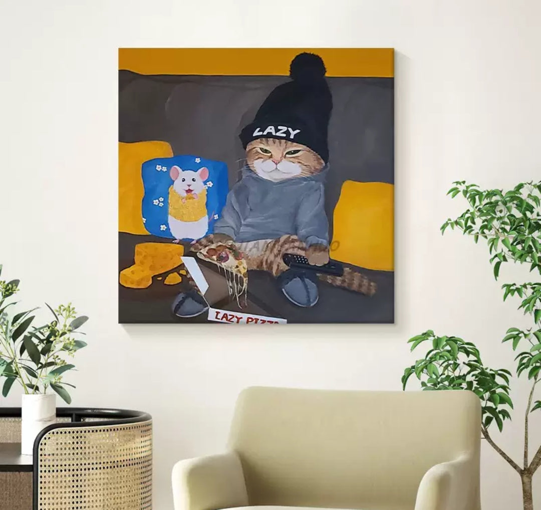 LaZa CaT Oil Painting