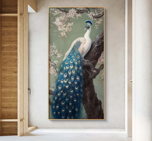 Peacock in Bloom Oil Painting