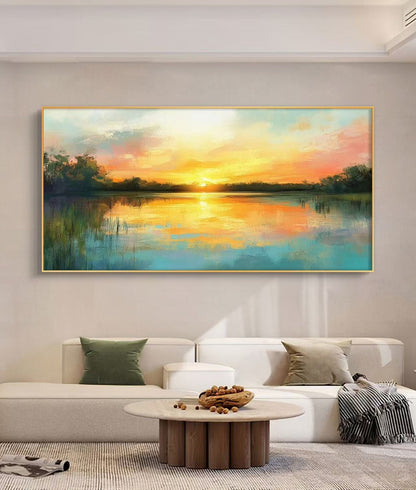 Sunshine Lake Oil Painting