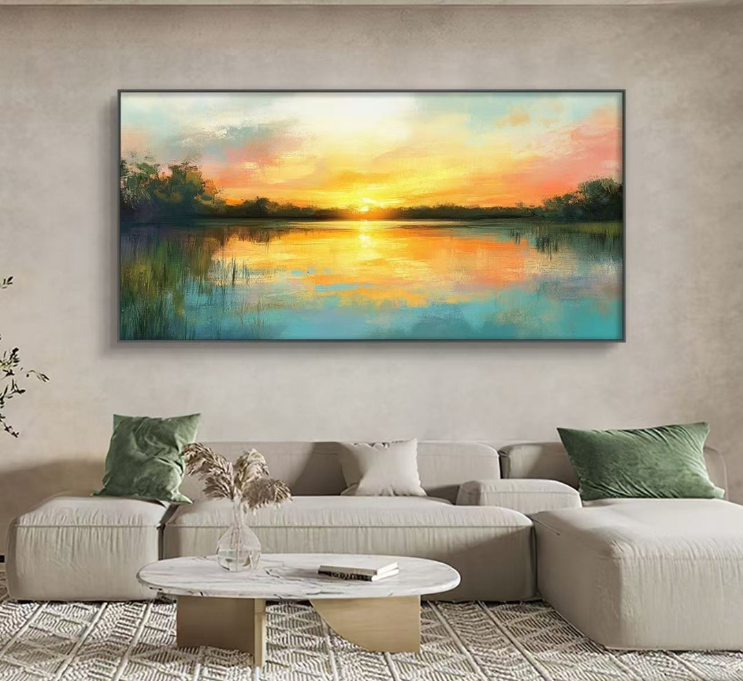 Sunshine Lake Oil Painting