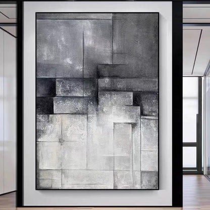 Onlookers Art | CLOZ ABSTRACT OIL PAINTING 60 X 85CM BLACK