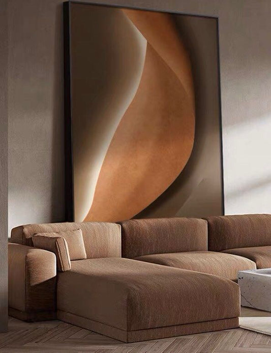 GolDeN broWn CUrVE art painting | Onlookers Art