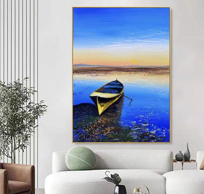 Onlookers Art | BLUE SEA OIL PAINTING 1 60 X 85CM BLACK