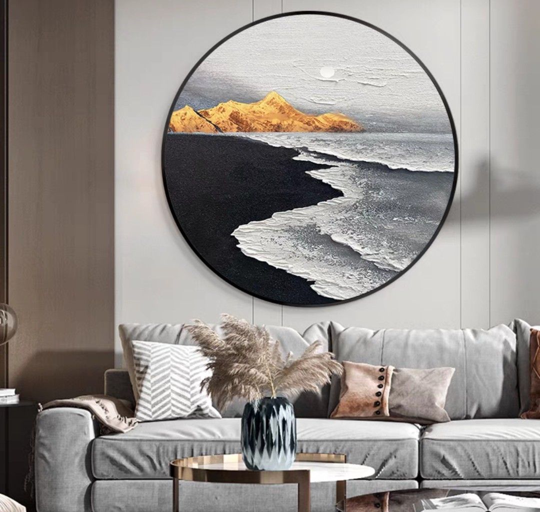 MeRie Sea Round Oil Painting