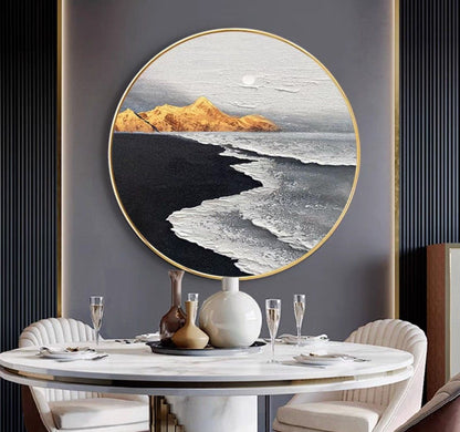 MeRie Sea Round Oil Painting