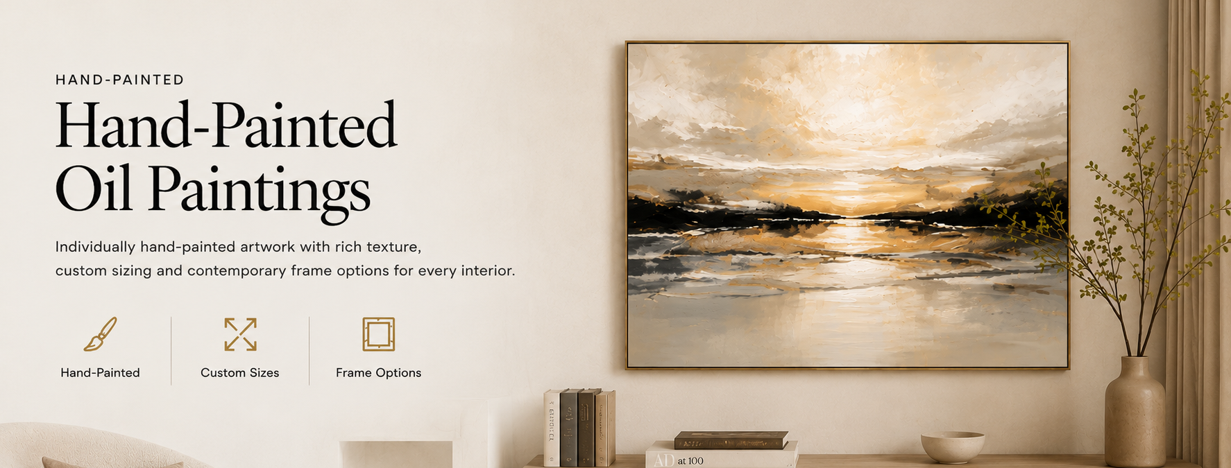 Hand-painted oil paintings with custom sizes, frame options and free Singapore delivery