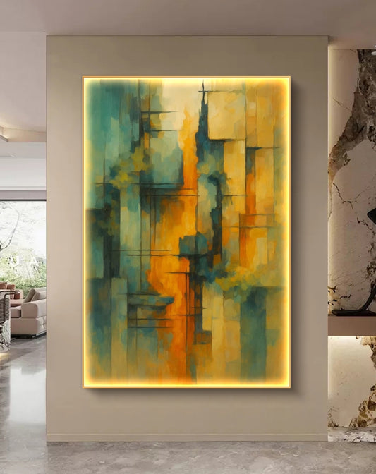 Rhythmic Blaze Abstract Oil Painting