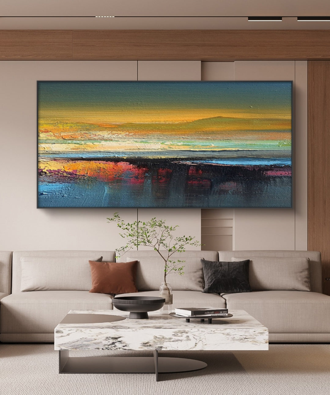 Onlookers Art | Oil Painting | Evening Ripple Abstract Oil Painting