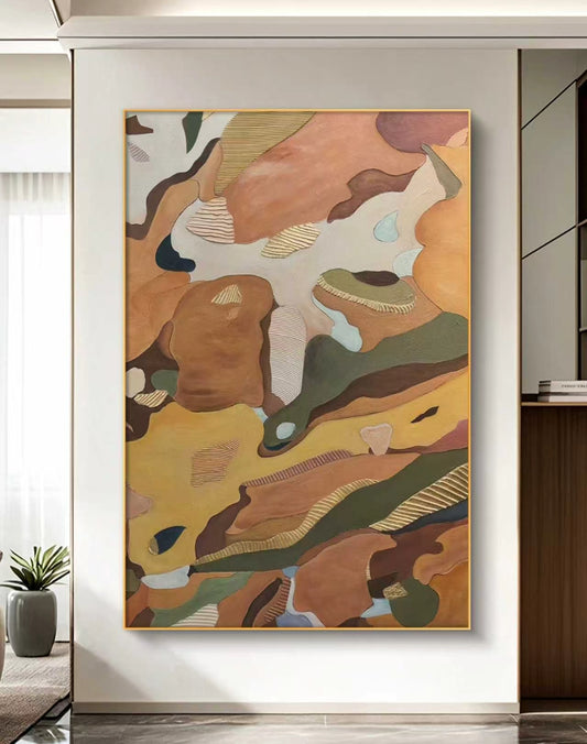 Earthen Symphony Abstract Oil Painting