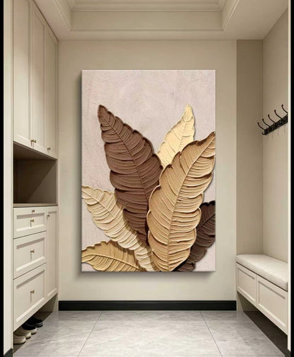 Earthy Leaves Oil Painting