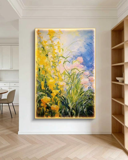 Golden Blooms Under Blue Skies Oil Painting