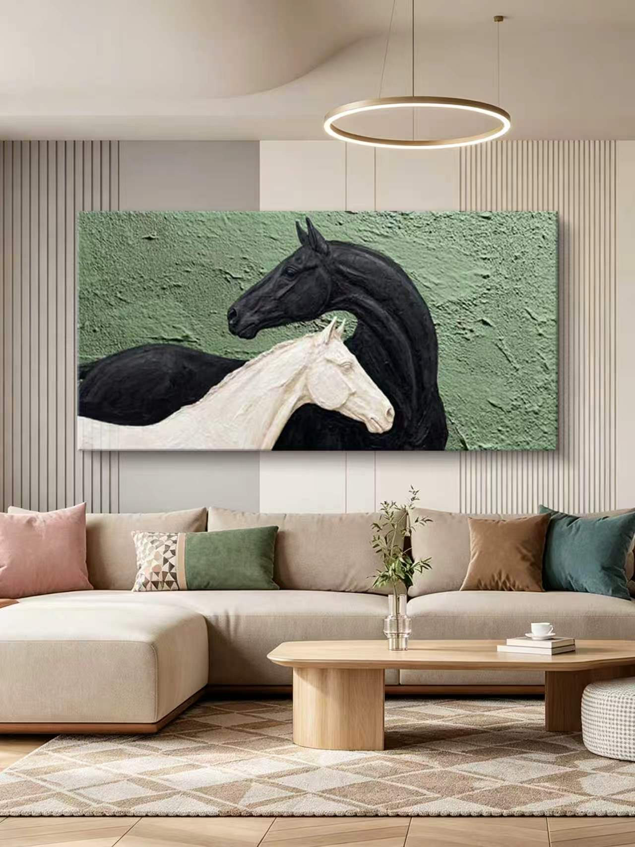 Black-White Neigh Oil Painting