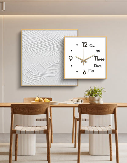 Clarity Abstract Oil Painting + Clock