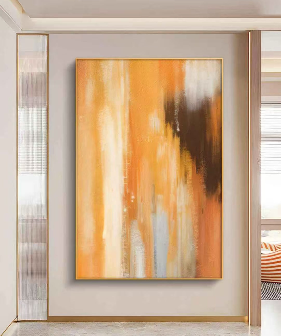 Ashen Glow Abstract Oil Painting