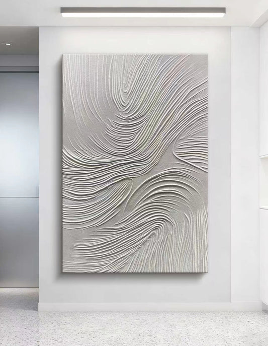 White Zen Abstract Oil Painting