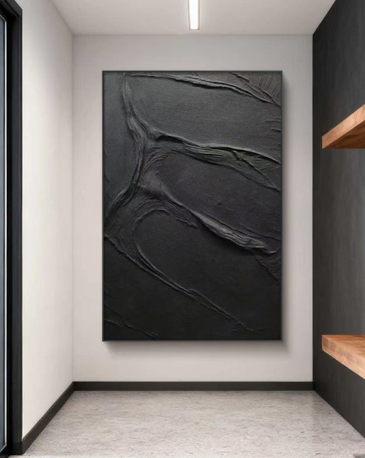 Black Tide Abstract Oil Painting