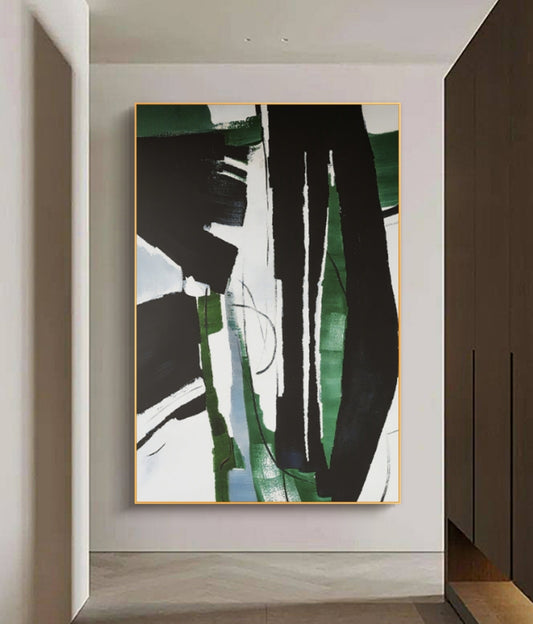 Window of Green Abstract Oil Painting
