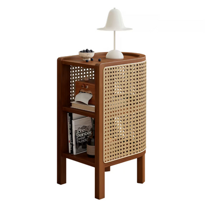 Curved Rattan Side Table