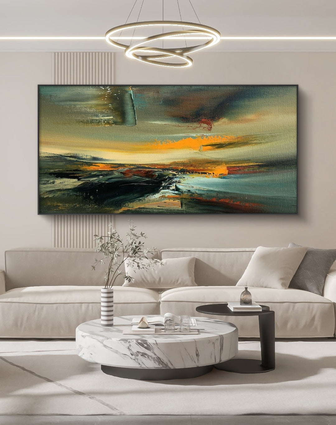 Onlookers Art | Oil Painting | Twilight Static Abstract Oil Painting